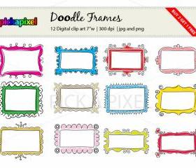 Digital Doodle Fun Frames - clip art - Personal and Commercial Use