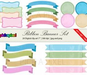 Digital Frames & Ribbons Set - Personal and Commercial Use