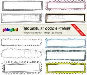 Digital Doodle Rectangular Frames - clip art - Personal and Commercial Use
