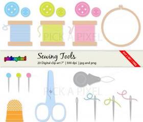 Sewing Love - digital clip art - Personal and Commercial Use