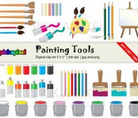 Painting Tools - digital clip art - Personal and Commercial Use