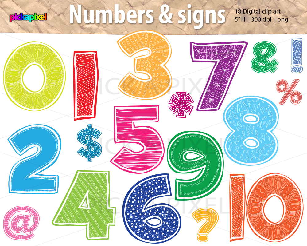 free colorful numbers clipart - photo #26